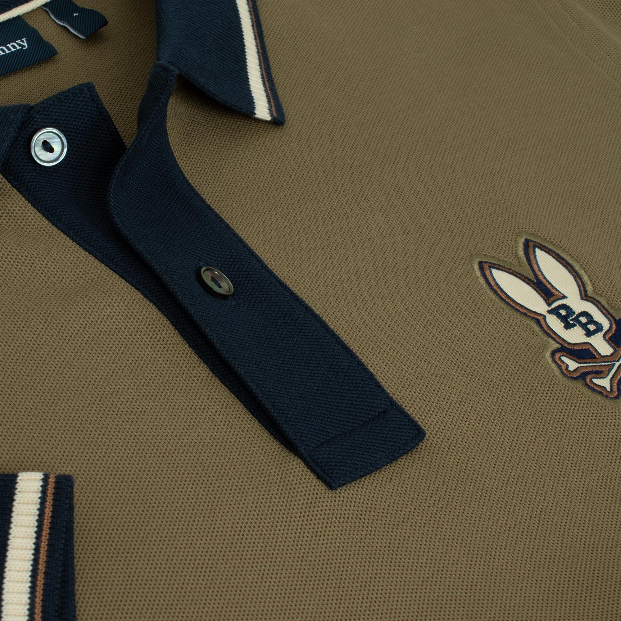 Psycho Bunny Wade Pique Mens Polo Shirt Dusky Green